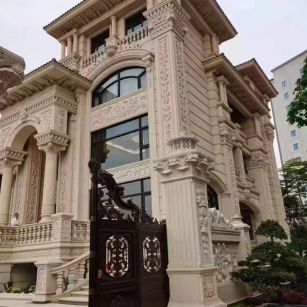 防城港 黄金麻花岗岩别墅外墙干挂效果展示