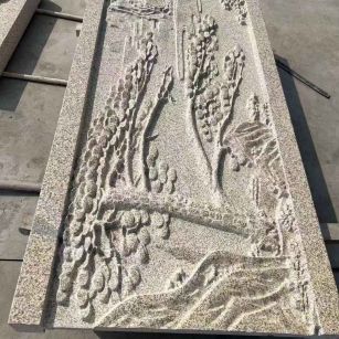 防城港 黄金麻雕刻板浮雕迎客松