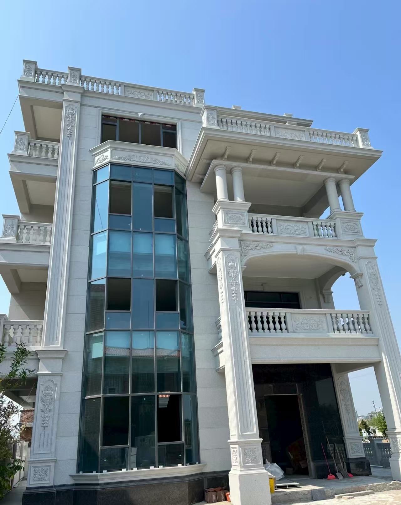 防城港 白麻花岗岩别墅外墙干挂效果展示