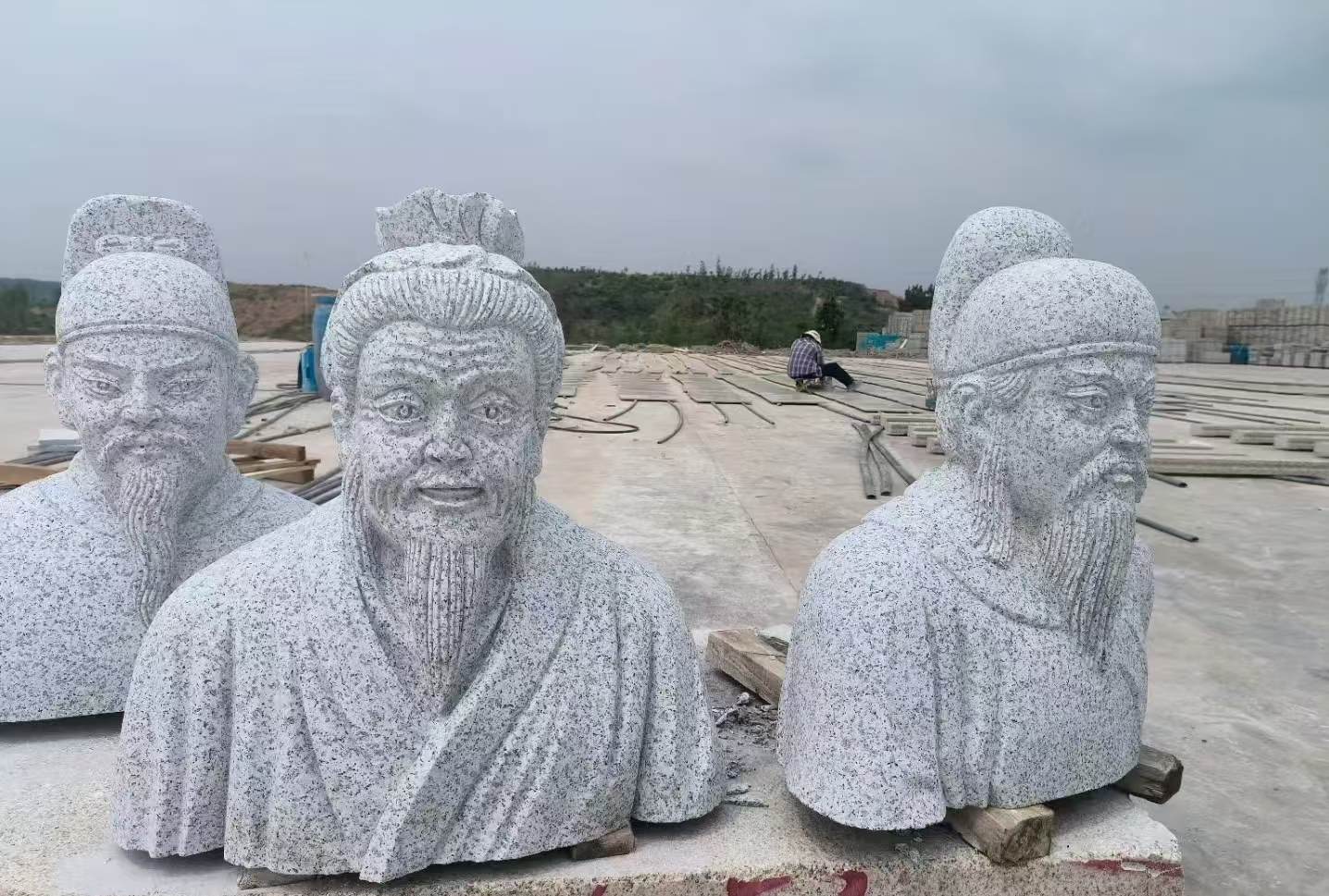 防城港 白麻花岗岩石材人物立体雕刻